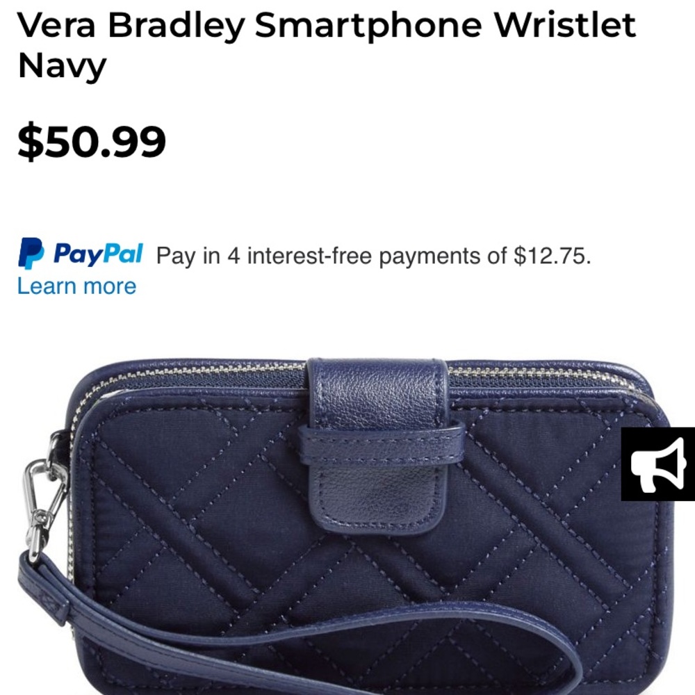 Vera Bradley wristlet. Bought new from college bookstore